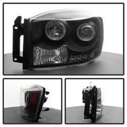 Spyder Auto 5010001 Halo LED Projector Headlights; Bulbs Included; Pair; Black; - Truck Part Superstore