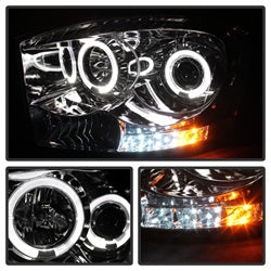 Spyder Auto 5010018 Halo LED Projector Headlights; Bulbs Included; Pair; Chrome; - Truck Part Superstore