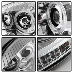 Spyder Auto 5010018 Halo LED Projector Headlights; Bulbs Included; Pair; Chrome; - Truck Part Superstore