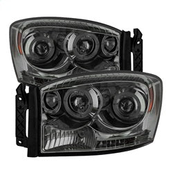Spyder Auto 5010025 Halo LED Projector Headlights; Uses T10 LED Ultra White LED Bulb; Pair; Smoke; - Truck Part Superstore