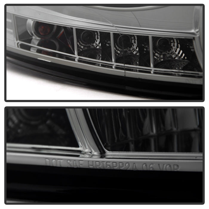 Spyder Auto 5010025 Halo LED Projector Headlights; Uses T10 LED Ultra White LED Bulb; Pair; Smoke; - Truck Part Superstore