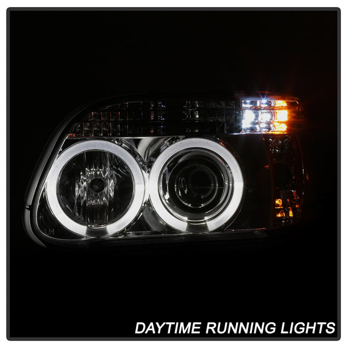 Spyder Auto 5010148 Halo Projector Headlights; 1 pc.; Bulbs Included; Pair; Chrome; - Truck Part Superstore