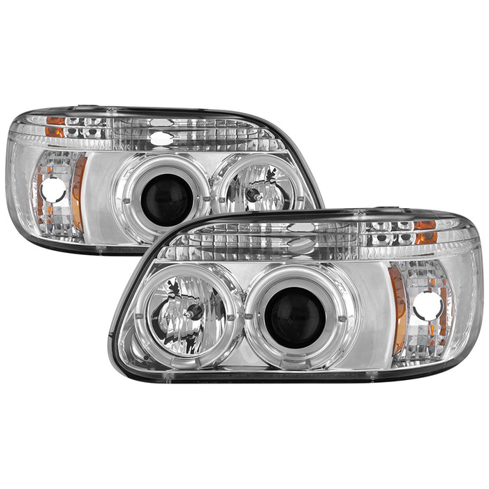 Spyder Auto 5010148 Halo Projector Headlights; 1 pc.; Bulbs Included; Pair; Chrome; - Truck Part Superstore