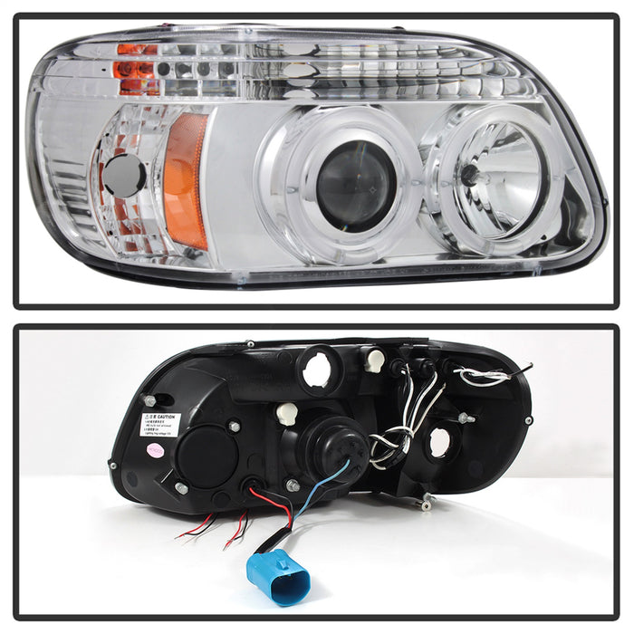 Spyder Auto 5010148 Halo Projector Headlights; 1 pc.; Bulbs Included; Pair; Chrome; - Truck Part Superstore