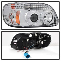 Spyder Auto 5010148 Halo Projector Headlights; 1 pc.; Bulbs Included; Pair; Chrome; - Truck Part Superstore