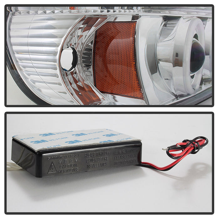 Spyder Auto 5010148 Halo Projector Headlights; 1 pc.; Bulbs Included; Pair; Chrome; - Truck Part Superstore
