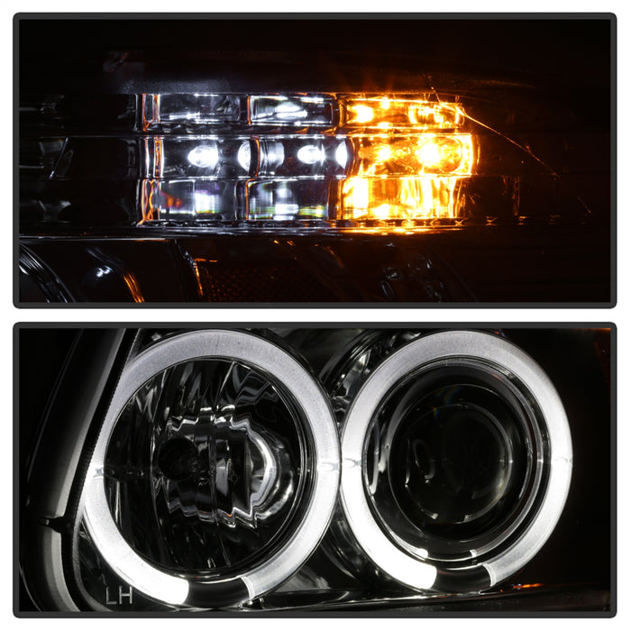 Spyder Auto 5010148 Halo Projector Headlights; 1 pc.; Bulbs Included; Pair; Chrome; - Truck Part Superstore