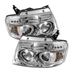 Spyder Auto 5010216 Halo LED Projector Headlights; Version 2; Bulbs Included; Pair; Chrome; - Truck Part Superstore