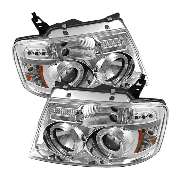 Spyder Auto 5010216 Halo LED Projector Headlights; Version 2; Bulbs Included; Pair; Chrome; - Truck Part Superstore