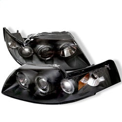 Spyder Auto 5010445 Halo Projector Headlights; Bulbs Included; Pair; Black; - Truck Part Superstore