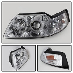 Spyder Auto 5010452 Halo Projector Headlights; Bulbs Included; Pair; Chrome; - Truck Part Superstore