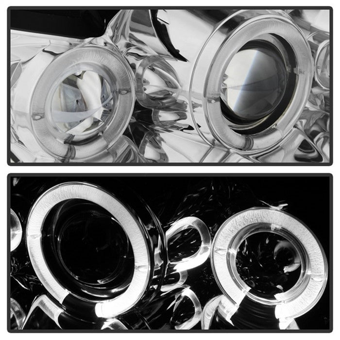 Spyder Auto 5010452 Halo Projector Headlights; Bulbs Included; Pair; Chrome; - Truck Part Superstore