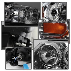 Spyder Auto 5010452 Halo Projector Headlights; Bulbs Included; Pair; Chrome; - Truck Part Superstore