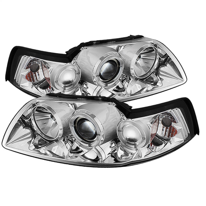 Spyder Auto 5010452 Halo Projector Headlights; Bulbs Included; Pair; Chrome; - Truck Part Superstore