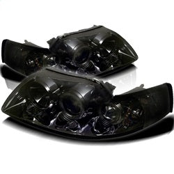 Spyder Auto 5010469 Halo Projector Headlights; Uses T10 LED Ultra White LED Bulb; Pair; Smoke; - Truck Part Superstore