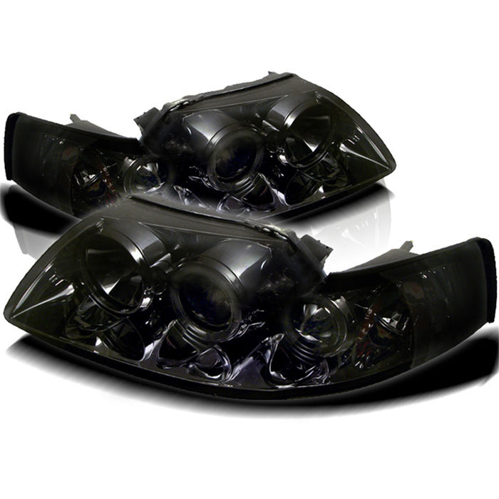 Spyder Auto 5010469 Halo Projector Headlights; Uses T10 LED Ultra White LED Bulb; Pair; Smoke; - Truck Part Superstore