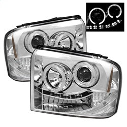 Spyder Auto 5010551 Halo LED Projector Headlights; Bulbs Included; Pair; Chrome; - Truck Part Superstore