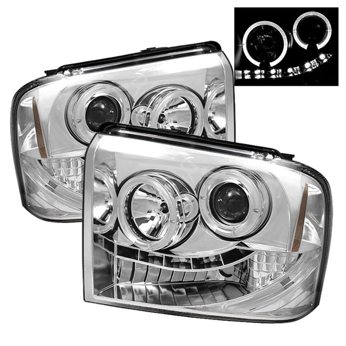 Spyder Auto 5010551 Halo LED Projector Headlights; Bulbs Included; Pair; Chrome; - Truck Part Superstore