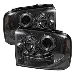 Spyder Auto 5010568 Halo LED Projector Headlights; Uses T10 LED Ultra White LED Bulb; Pair; Smoke; - Truck Part Superstore