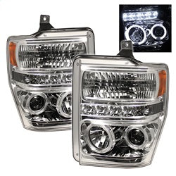 Spyder Auto 5010582 Halo LED Projector Headlights; Bulbs Included; Pair; Chrome; - Truck Part Superstore