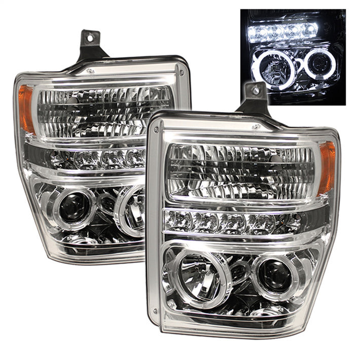 Spyder Auto 5010582 Halo LED Projector Headlights; Bulbs Included; Pair; Chrome; - Truck Part Superstore