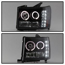 Spyder Auto 5010605 Halo Projector Headlights; Bulbs Included; Pair; Black; - Truck Part Superstore