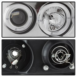 Spyder Auto 5010612 Halo Projector Headlights; Bulbs Included; Pair; Chrome; - Truck Part Superstore