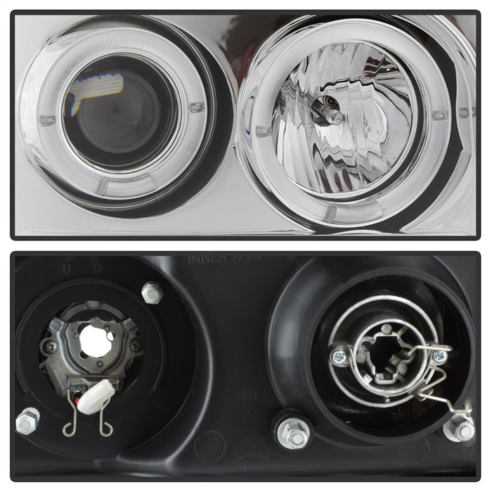 Spyder Auto 5010612 Halo Projector Headlights; Bulbs Included; Pair; Chrome; - Truck Part Superstore