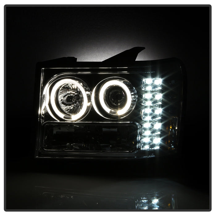 Spyder Auto 5010612 Halo Projector Headlights; Bulbs Included; Pair; Chrome; - Truck Part Superstore