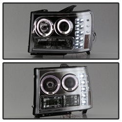 Spyder Auto 5010612 Halo Projector Headlights; Bulbs Included; Pair; Chrome; - Truck Part Superstore