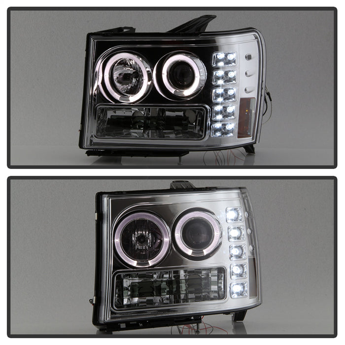 Spyder Auto 5010612 Halo Projector Headlights; Bulbs Included; Pair; Chrome; - Truck Part Superstore