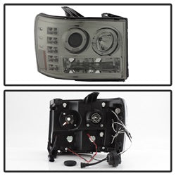 Spyder Auto 5010629 Halo Projector Headlights; High H1 And Low H1 Bulbs Included; Pair; Smoke; - Truck Part Superstore