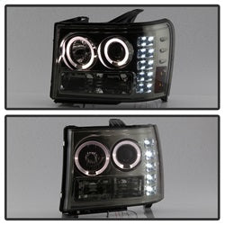 Spyder Auto 5010629 Halo Projector Headlights; High H1 And Low H1 Bulbs Included; Pair; Smoke; - Truck Part Superstore