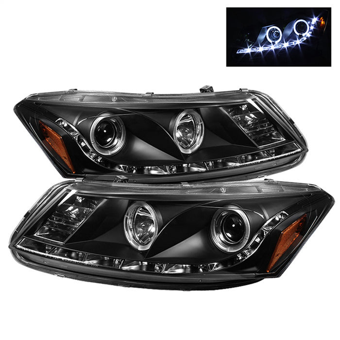Spyder Auto 5010667 DRL LED Projector Headlights; Bulbs Included; Pair; Black; - Truck Part Superstore