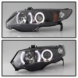 Spyder Auto 5010780 Halo Projector Headlights; Bulbs Included; Pair; Black; - Truck Part Superstore