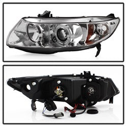 Spyder Auto 5010797 Halo Projector Headlights; Bulbs Included; Pair; Chrome; - Truck Part Superstore
