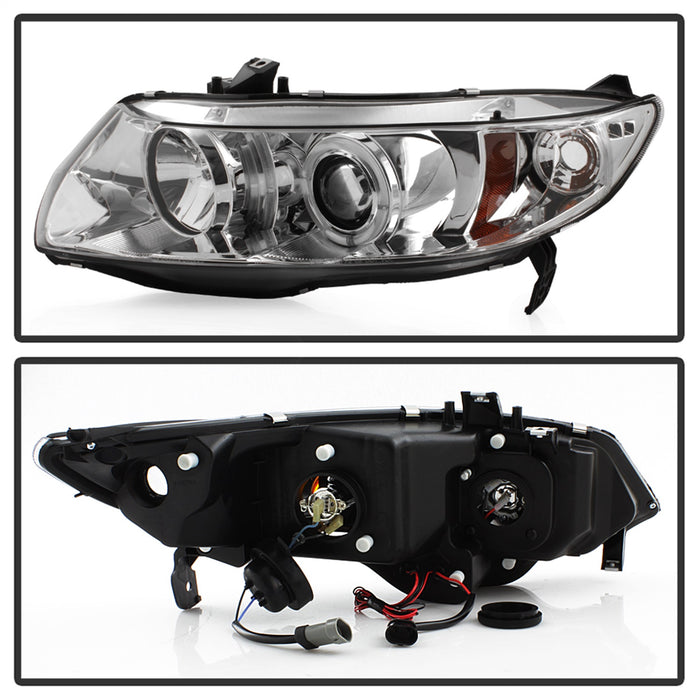 Spyder Auto 5010797 Halo Projector Headlights; Bulbs Included; Pair; Chrome; - Truck Part Superstore