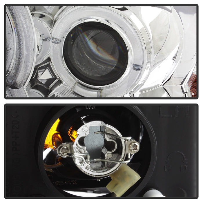 Spyder Auto 5010797 Halo Projector Headlights; Bulbs Included; Pair; Chrome; - Truck Part Superstore