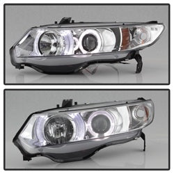 Spyder Auto 5010797 Halo Projector Headlights; Bulbs Included; Pair; Chrome; - Truck Part Superstore