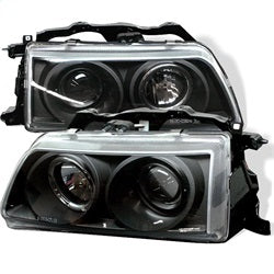 Spyder Auto 5010827 Halo Projector Headlights; Bulbs Included; Pair; Black; - Truck Part Superstore