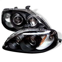 Spyder Auto 5010933 Halo Projector Headlights; Bulbs Included; Pair; Black; - Truck Part Superstore