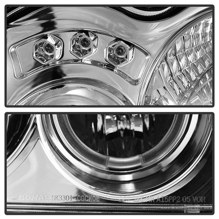 Spyder Auto 5011107 Halo LED Projector Headlights; Bulbs Included; Pair; Chrome; - Truck Part Superstore