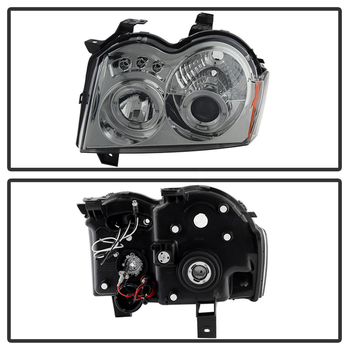 Spyder Auto 5011114 Halo LED Projector Headlights; Uses T10 LED Ultra White LED Bulb; Pair; Smoke; - Truck Part Superstore