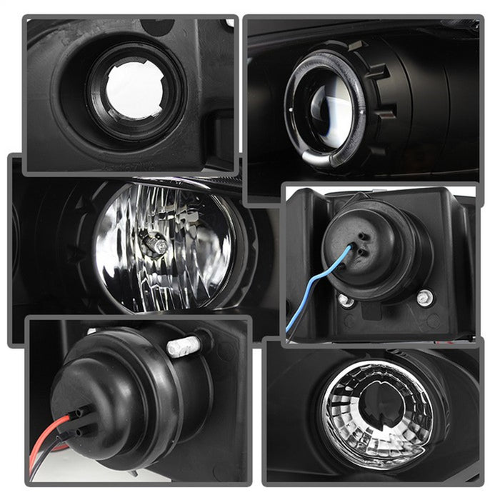 Spyder Auto 5011473 Halo Projector Headlights; Bulbs Included; Pair; Black; - Truck Part Superstore