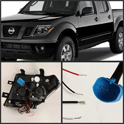 Spyder Auto 5011527 Halo LED Projector Headlights; Uses Stock Bulbs; Pair; Black; - Truck Part Superstore
