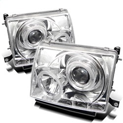 Spyder Auto 5011954 Halo LED Projector Headlights; Bulbs Included; Pair; Chrome; - Truck Part Superstore