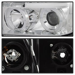 Spyder Auto 5012036 Halo Projector Headlights; Uses Stock Bulbs; Pair; Chrome; w/o Headlight Washer; - Truck Part Superstore