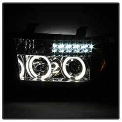 Spyder Auto 5012036 Halo Projector Headlights; Uses Stock Bulbs; Pair; Chrome; w/o Headlight Washer; - Truck Part Superstore