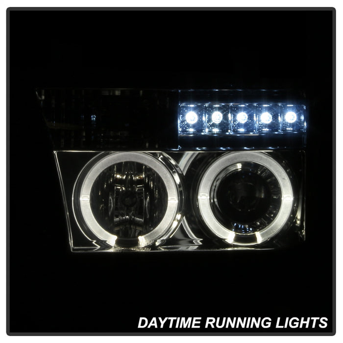 Spyder Auto 5012043 Halo Projector Headlights; Bulbs Included; Pair; Smoke; w/o Headlight Washer; - Truck Part Superstore