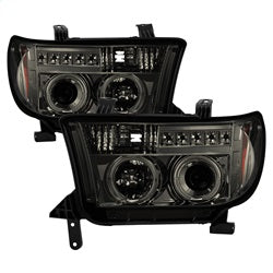 Spyder Auto 5012043 Halo Projector Headlights; Bulbs Included; Pair; Smoke; w/o Headlight Washer; - Truck Part Superstore
